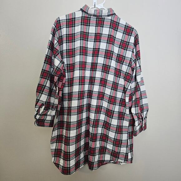 Lauren Ralph Lauren Plaid Pajama Shirt Sz Large - Picture 6 of 8
